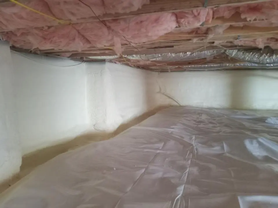 Crawl space encapsulation with closed-cell spray foam for Attic Insulation in Steubenville